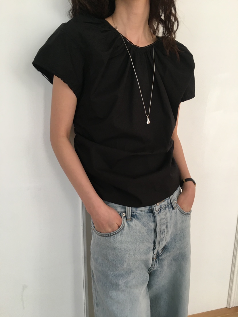 OURS韓國㊣直郵東大門代購女裝新品時尚推薦襯衫蕾絲衫蕾絲OURS襯衫/蕾絲衫