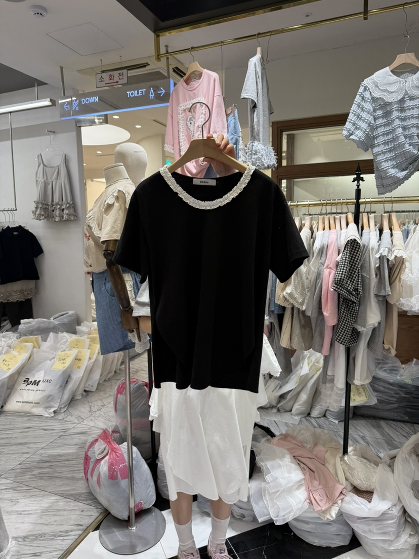 BE&BE韓國直郵㊣東大門實拍女裝新品人氣休閑時尚熱賣T恤BE&beT恤圖色3
