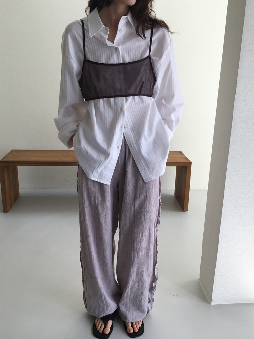 OURS韓國直郵㊣女裝新款推薦時尚25春夏休閑人氣休閑褲荷葉邊OURS休閑褲
