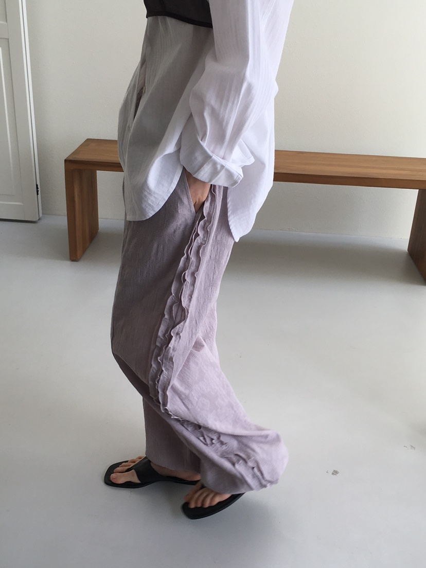 OURS韓國直郵㊣女裝新款推薦時尚25春夏休閑人氣休閑褲荷葉邊OURS休閑褲