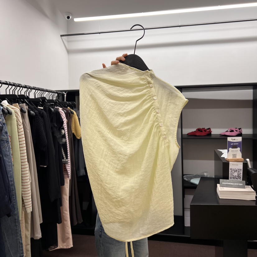 UNANSWERED-MYSTERY韓國代購女裝新品真品襯衫蕾絲衫含腰繩UNANSWERED/MYSTERY襯衫/蕾絲衫圖色3