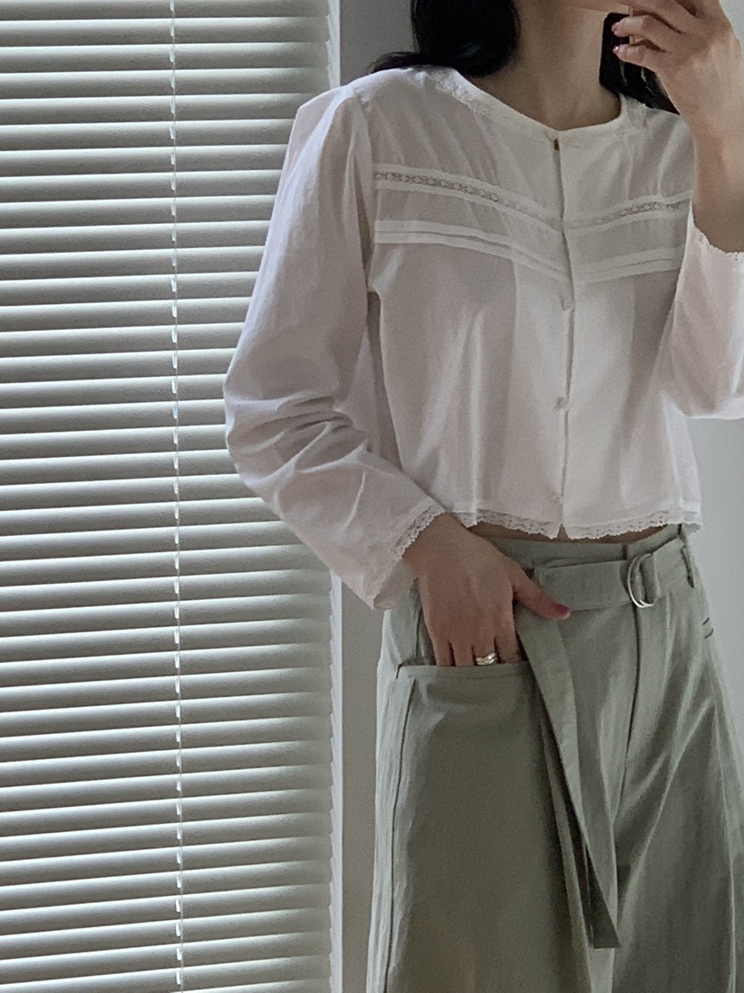 SENDTWO韓國直郵㊣東大門實拍女裝新品休閑推薦熱賣襯衫蕾絲衫SENDTWO襯衫/蕾絲衫
