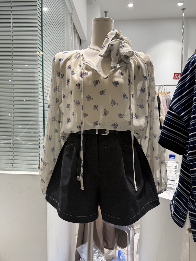 DAISY韓國直郵㊣東大門實拍女裝新品休閑25春夏時尚襯衫蕾絲衫DAISY襯衫/蕾絲衫