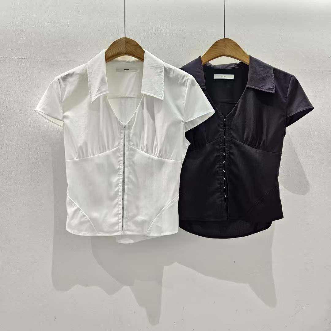 A LIKE直郵韓國代購㊣女裝新品休閑25春夏熱賣襯衫蕾絲衫緊身A LIKE襯衫/蕾絲衫