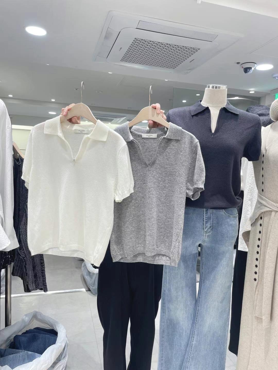 CELLONA韓國直郵㊣女裝新品熱賣時尚推薦人氣休閑針織衫拉鏈CELLONA針織衫