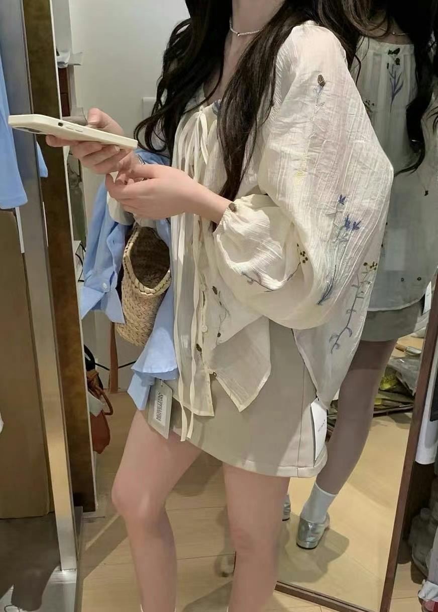 CELLONA韓國直郵㊣女裝新品休閑25春夏熱賣推薦襯衫蕾絲衫刺繡CELLONA襯衫/蕾絲衫
