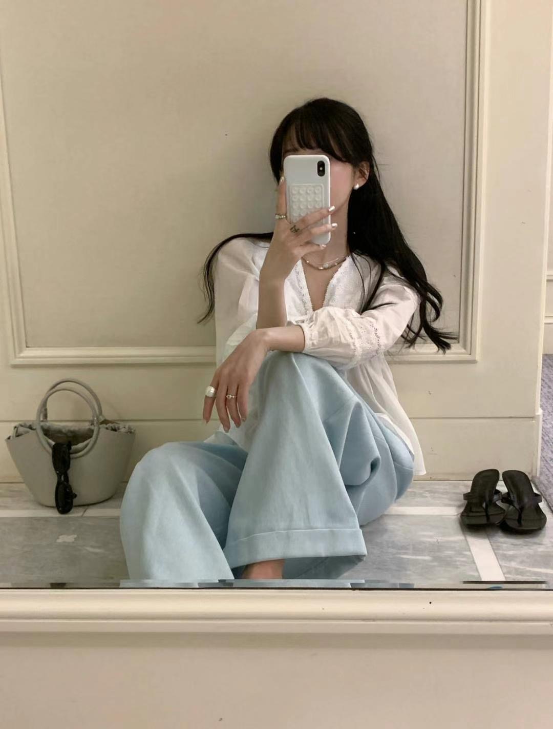 CELLONA直郵韓國代購㊣女裝新款人氣25春夏時尚熱賣襯衫蕾絲衫CELLONA襯衫/蕾絲衫