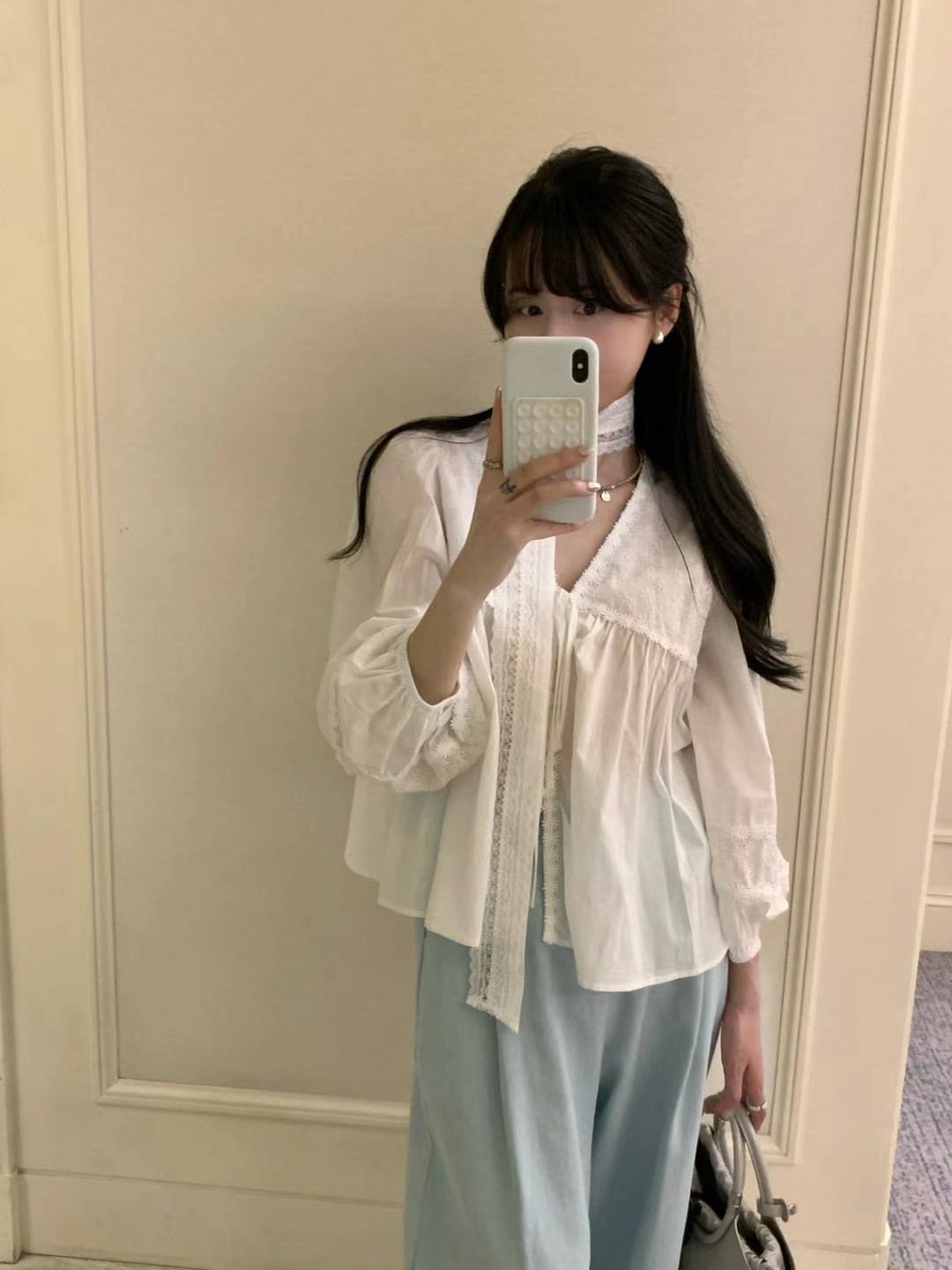 CELLONA直郵韓國代購㊣女裝新款人氣25春夏時尚熱賣襯衫蕾絲衫CELLONA襯衫/蕾絲衫