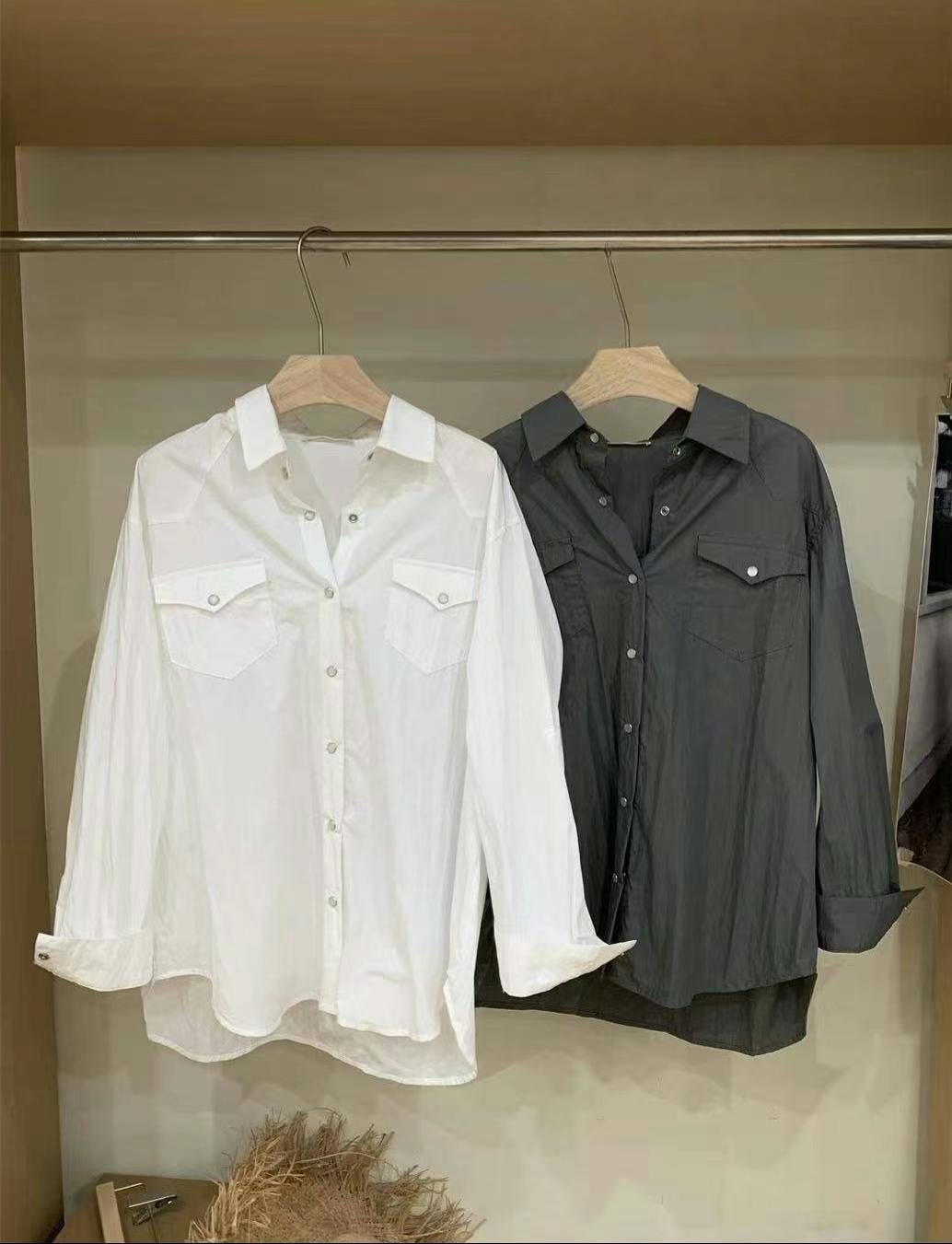 CELLONA韓國直郵㊣東大門實拍女裝新品時尚休閑襯衫蕾絲衫口袋CELLONA襯衫/蕾絲衫