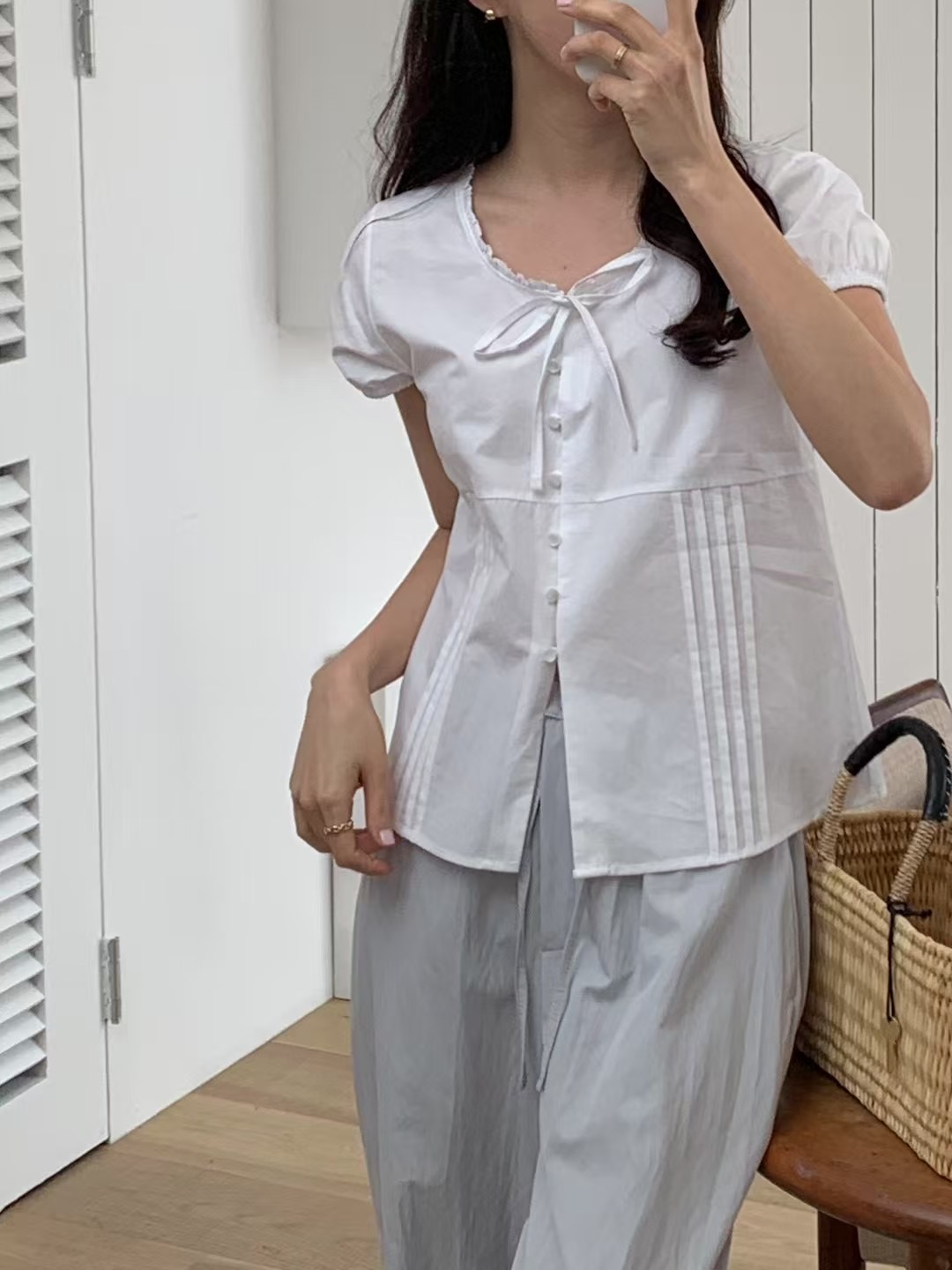 BENEFIT韓國㊣直郵東大門代購女裝新款25春夏人氣襯衫蕾絲衫BENEFIT襯衫/蕾絲衫