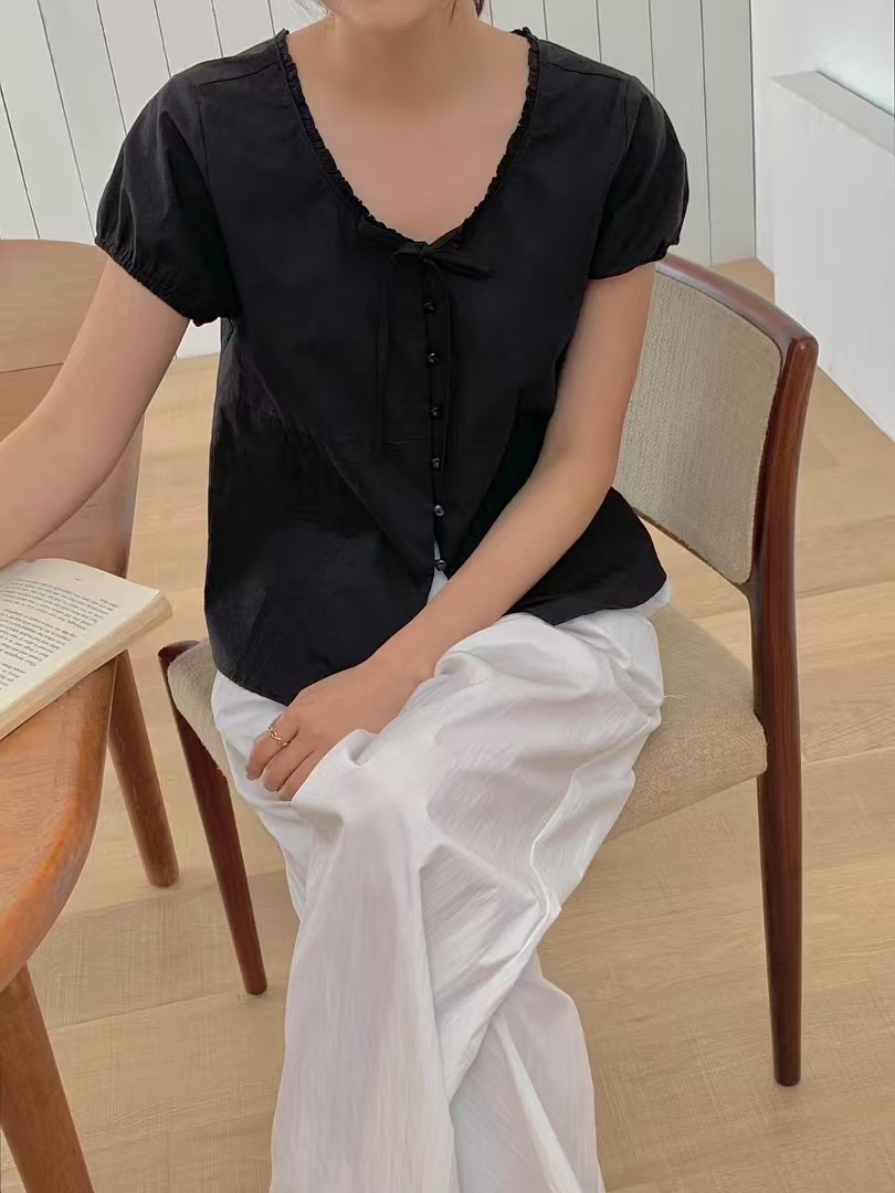 BENEFIT韓國㊣直郵東大門代購女裝新款25春夏人氣襯衫蕾絲衫BENEFIT襯衫/蕾絲衫圖色2