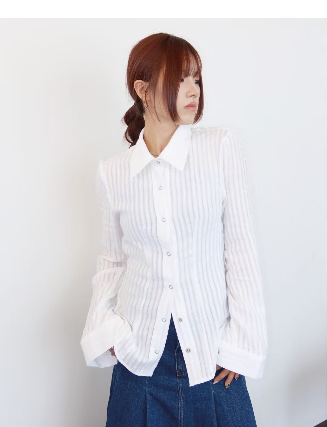 A LIKE韓國㊣直郵東大門代購女裝新款推薦休閑人氣襯衫蕾絲衫A LIKE襯衫/蕾絲衫