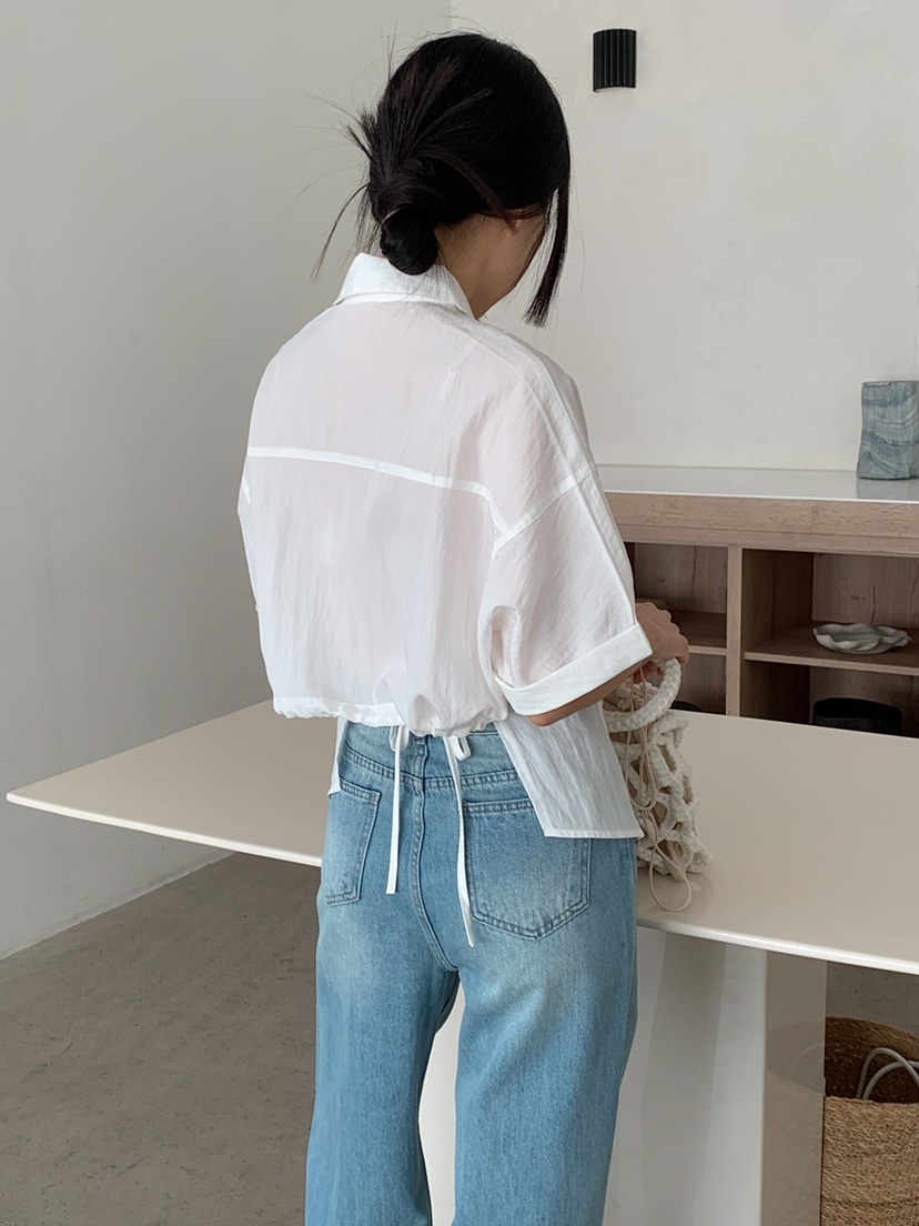 MILLIMETER韓國㊣直郵東大門代購女裝新品熱賣休閑襯衫蕾絲衫MILLIMETER襯衫/蕾絲衫