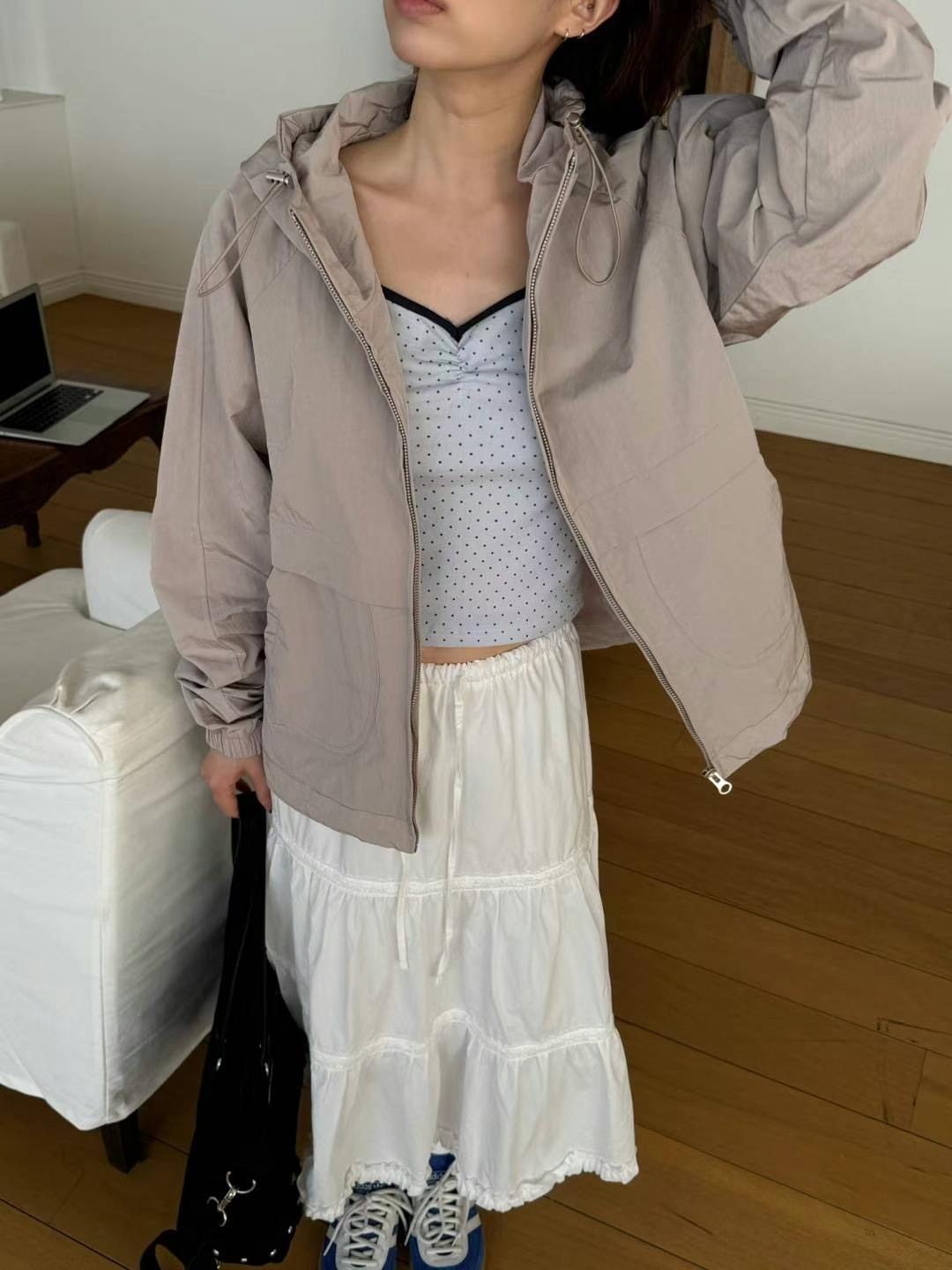 OURSTUDIO韓國直郵㊣女裝新品熱賣25春夏休閑人氣夾克連帽衫OURSTUDIO夾克