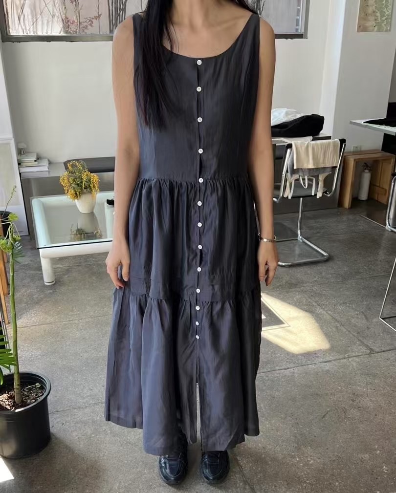 RAY_COMPANY韓國直郵㊣東大門實拍女裝新品時尚連衣裙天絲長款RAY_COMPANY連衣裙