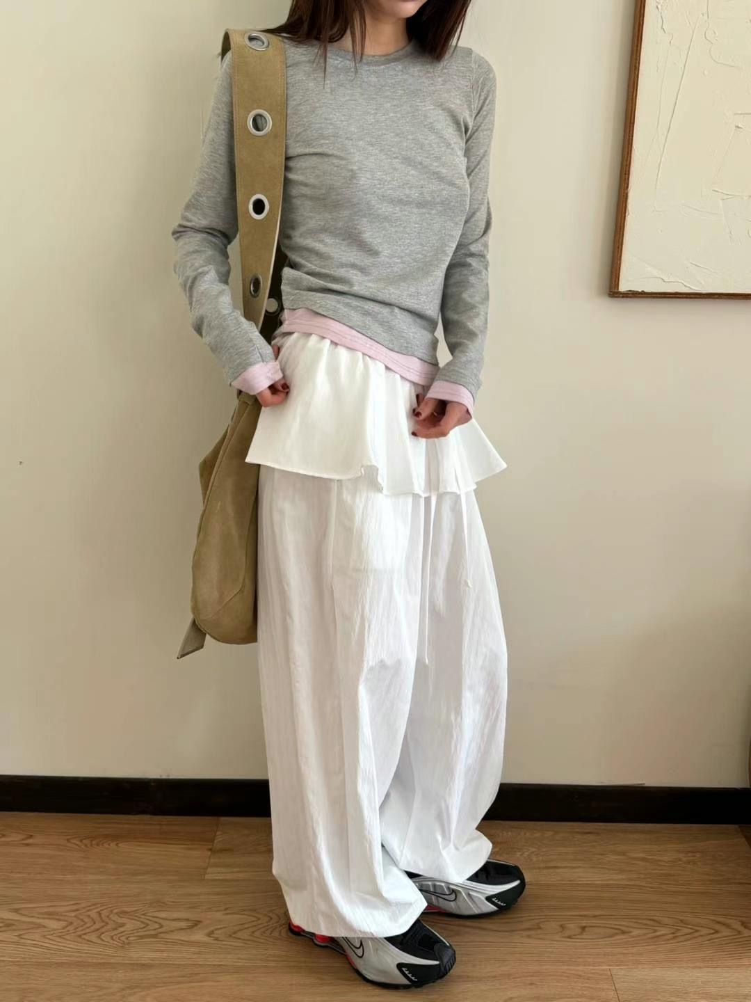 OURSTUDIO韓國直郵㊣東大門實拍女裝新品休閑推薦裙褲荷葉邊OURSTUDIO裙褲