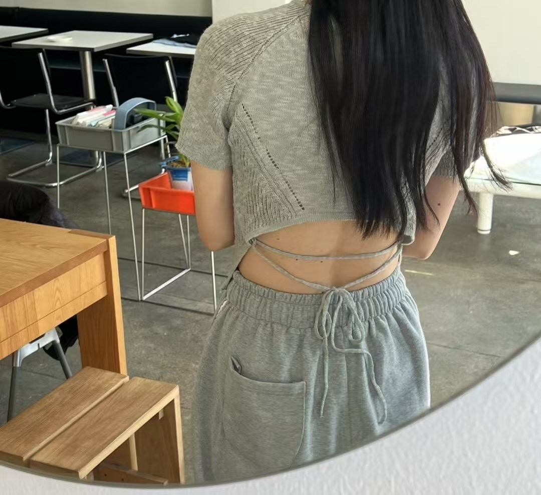 RAY_COMPANY直郵韓國代購㊣女裝新款熱賣時尚25春夏針織衫亞麻RAY_COMPANY針織衫