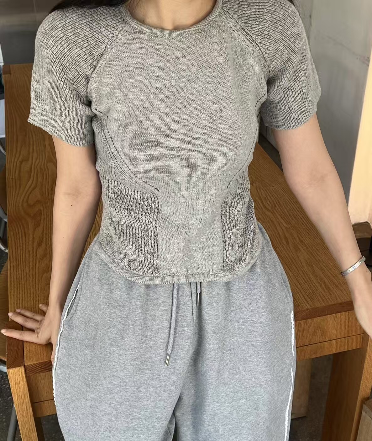 RAY_COMPANY直郵韓國代購㊣女裝新款熱賣時尚25春夏針織衫亞麻RAY_COMPANY針織衫