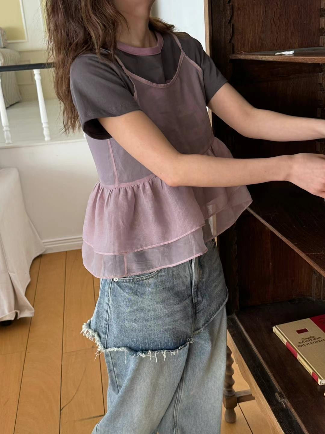 OURSTUDIO韓國直郵㊣女裝新款熱賣推薦休閑時尚人氣吊帶背心OURSTUDIO吊帶/背心