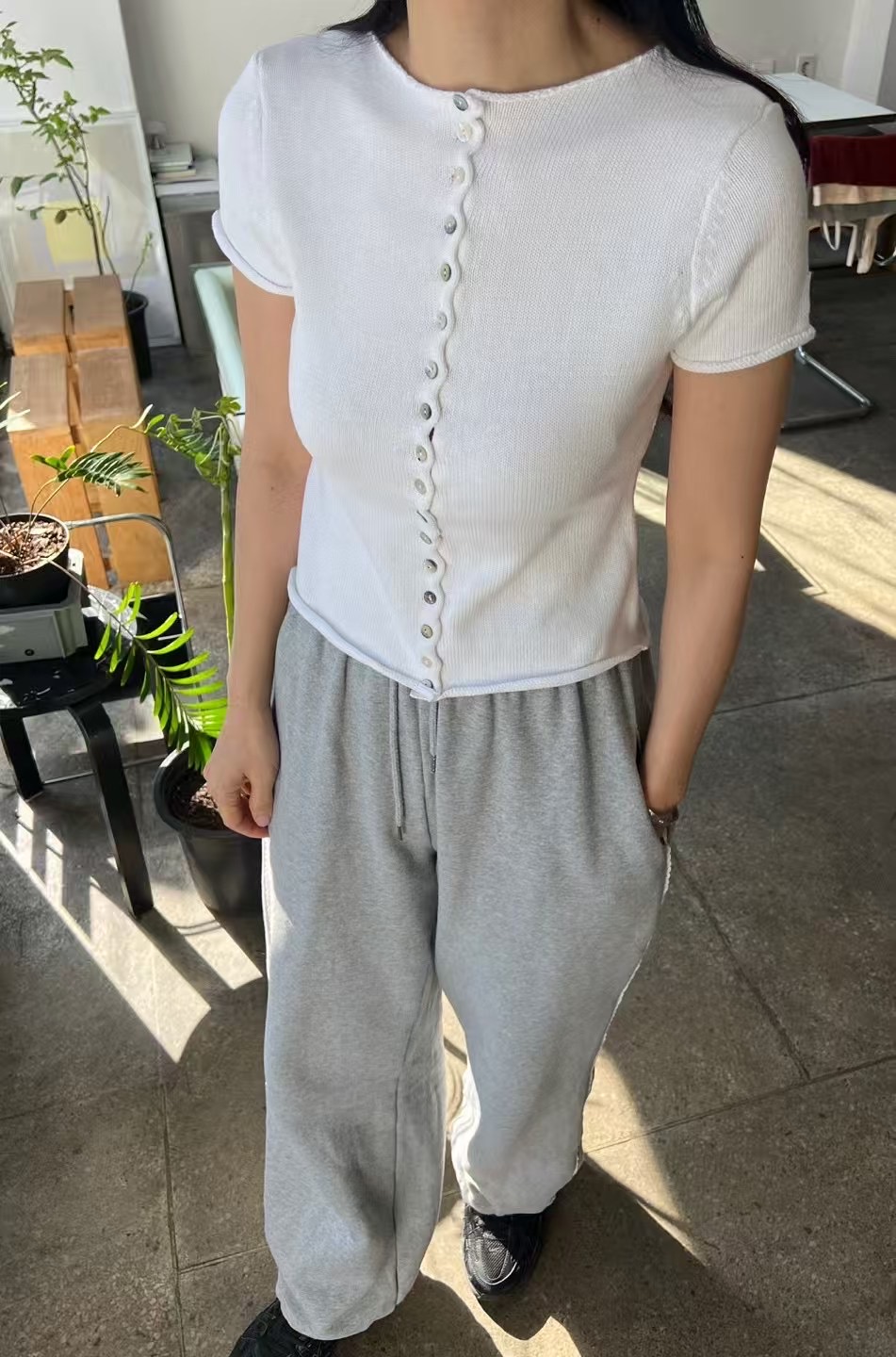 RAY_COMPANY韓國㊣直郵東大門代購女裝新品熱賣針織衫開衫紐扣RAY_COMPANY針織衫