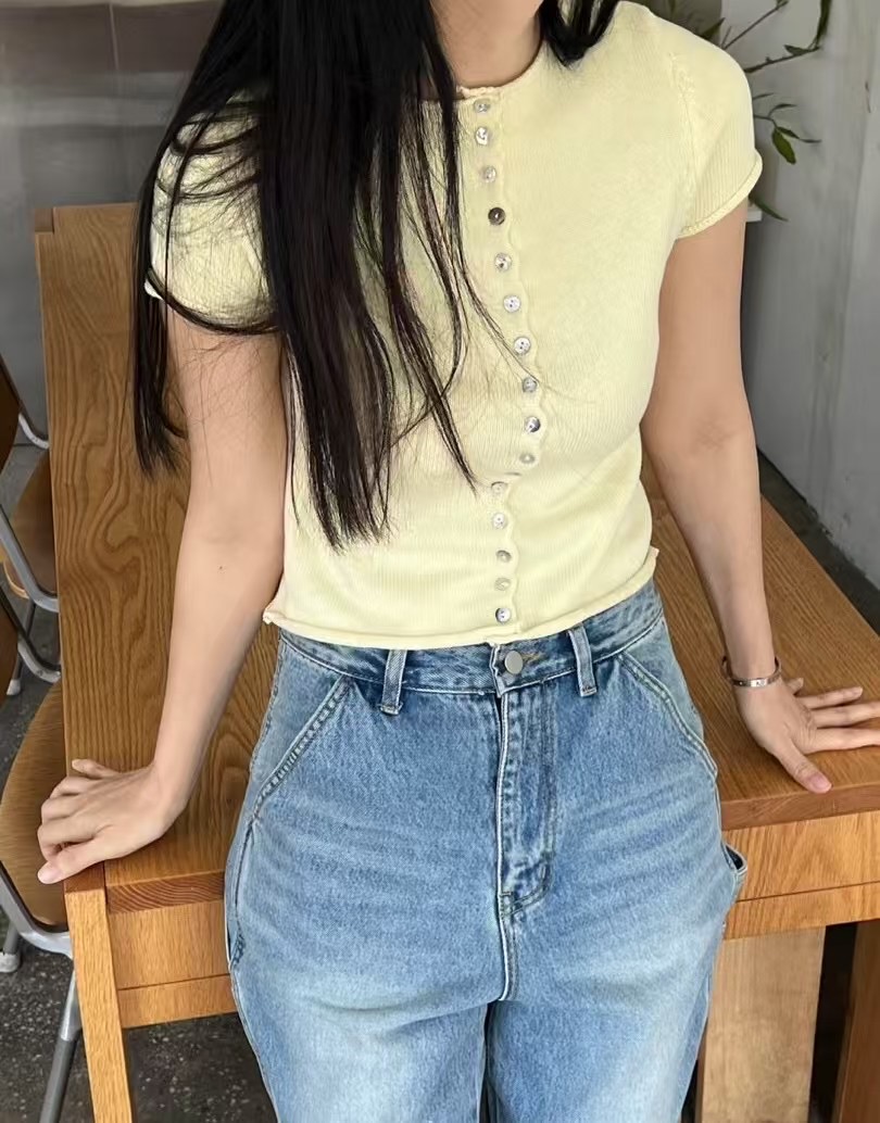 RAY_COMPANY韓國㊣直郵東大門代購女裝新品熱賣針織衫開衫紐扣RAY_COMPANY針織衫