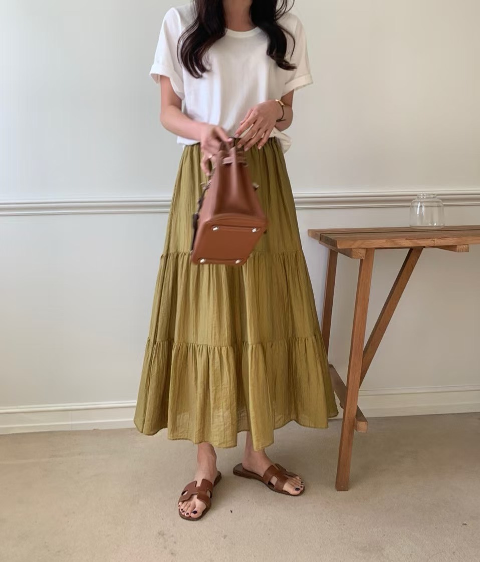 LUCKY ROOM韓國直郵㊣女裝新款時尚熱賣推薦休閑25春夏長裙LUCKY ROOM長裙圖色3