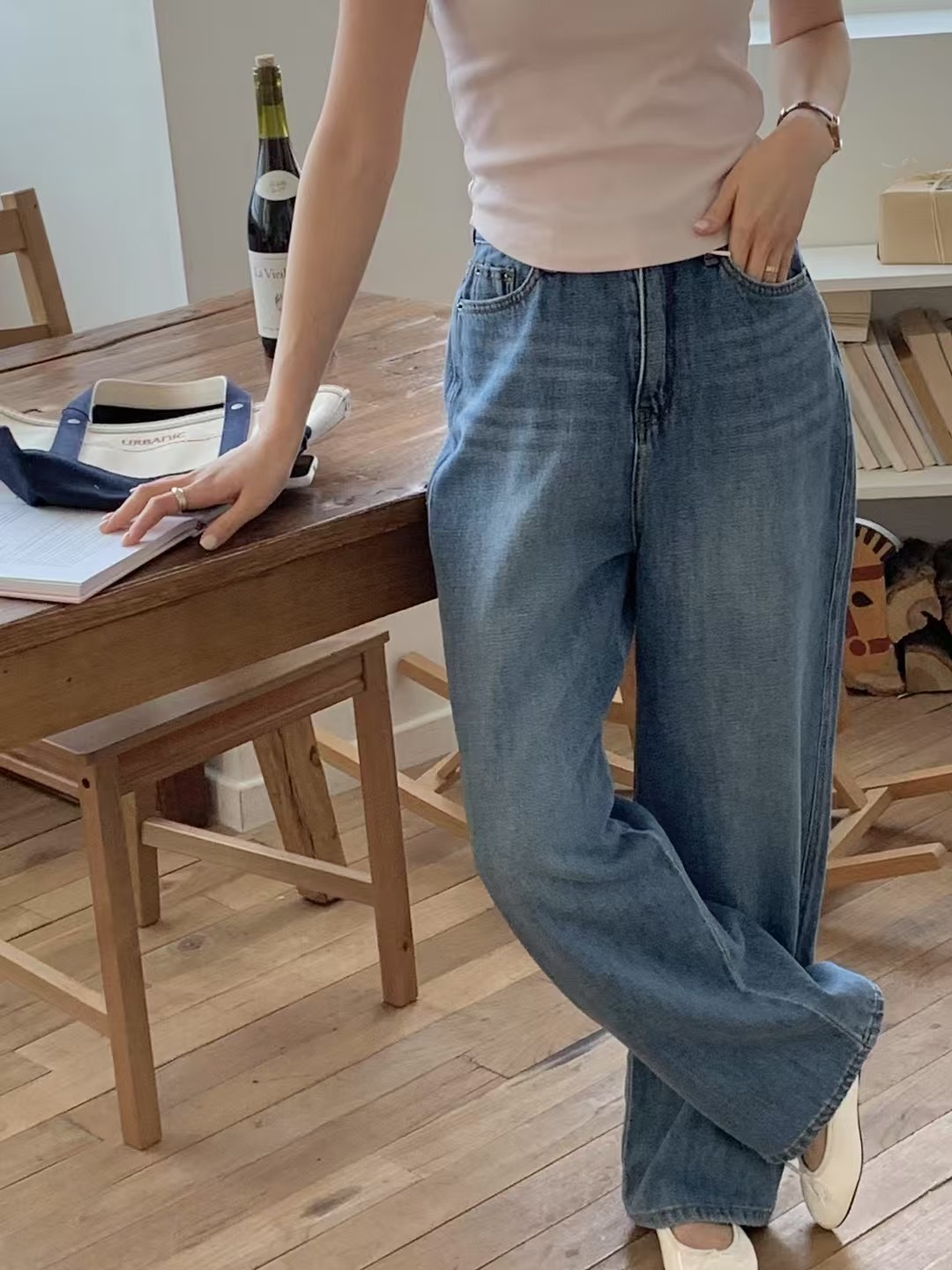 BENEFIT直郵韓國代購㊣女裝新款時尚休閑推薦25春夏人氣牛仔褲BENEFIT牛仔褲