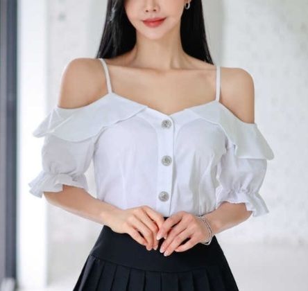 火Ⅱ-화투-T韓國直郵㊣東大門實拍女裝新品熱賣襯衫蕾絲衫火Ⅱ襯衫/蕾絲衫