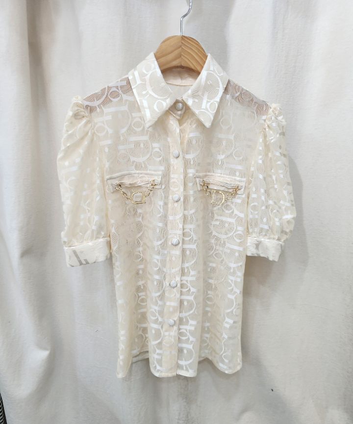 火Ⅱ-화투-T韓國直郵㊣東大門實拍女裝新品25春夏襯衫蕾絲衫火Ⅱ襯衫/蕾絲衫