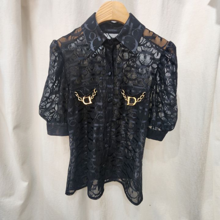 火Ⅱ-화투-T韓國直郵㊣東大門實拍女裝新品25春夏襯衫蕾絲衫火Ⅱ襯衫/蕾絲衫圖色2