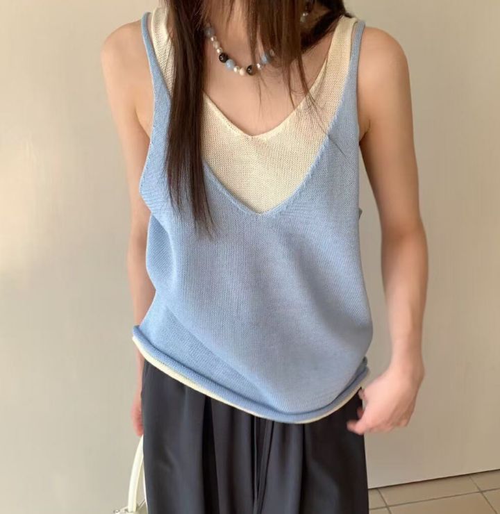 FEMME韓國㊣直郵東大門代購女裝新品時尚休閑人氣25春夏針織衫FEMME針織衫圖色1