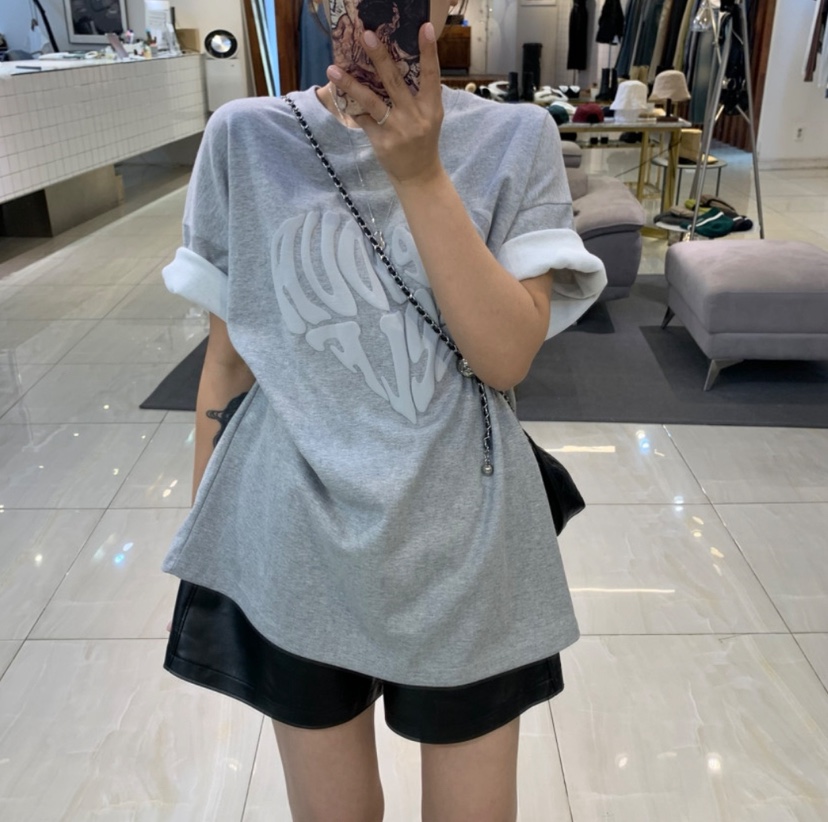 UNA/THE MAY韓國直郵㊣女裝新品時尚25春夏人氣熱賣休閑T恤THEMAY/UNAT恤圖色2