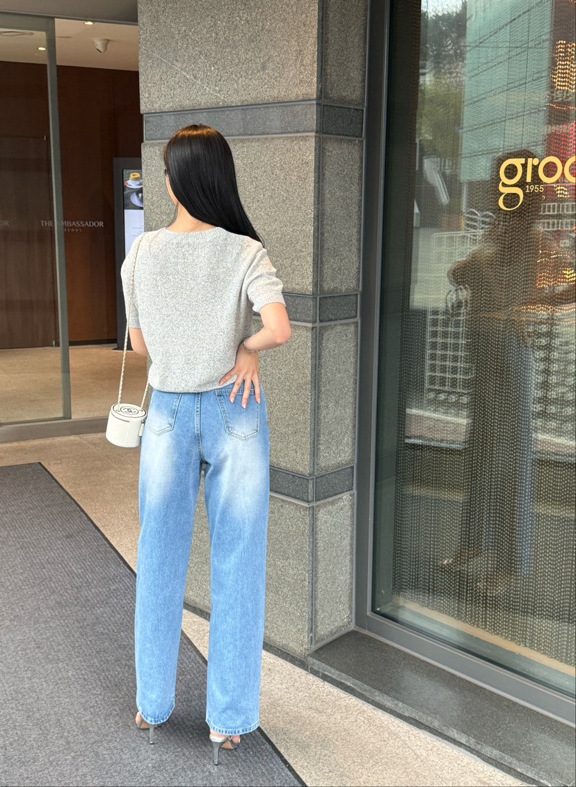 ON:UP韓國㊣直郵東大門代購女裝新款推薦人氣休閑25春夏牛仔褲ON:UP牛仔褲