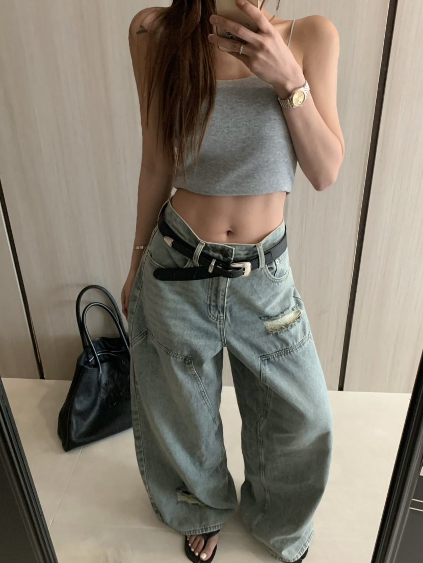 VIRKIN韓國直郵㊣女裝新品休閑時尚熱賣推薦25春夏人氣牛仔褲VIRKIN牛仔褲