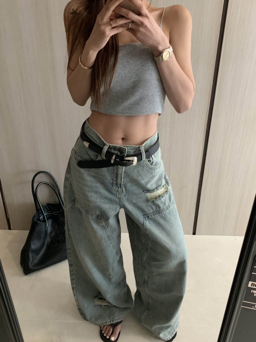 VIRKIN韓國直郵㊣女裝新品休閑時尚熱賣推薦25春夏人氣牛仔褲VIRKIN牛仔褲