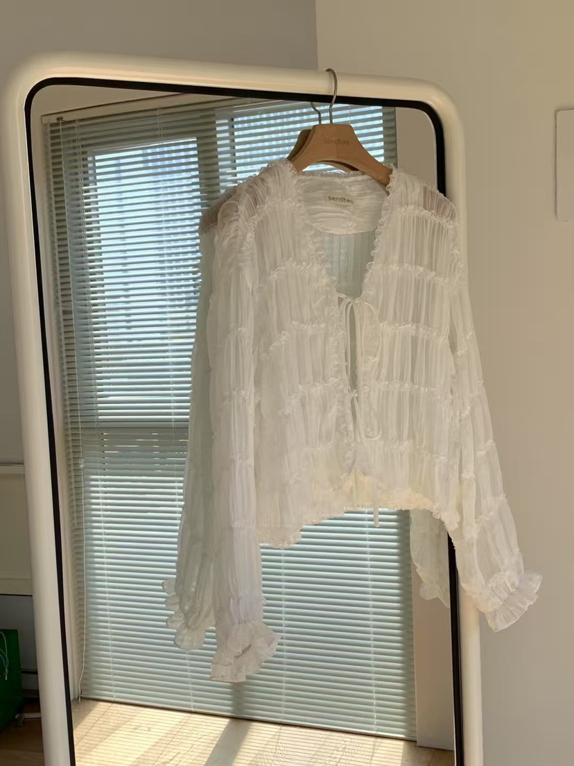 SENDTWO韓國㊣直郵東大門代購女裝新款25春夏人氣襯衫蕾絲衫SENDTWO襯衫/蕾絲衫