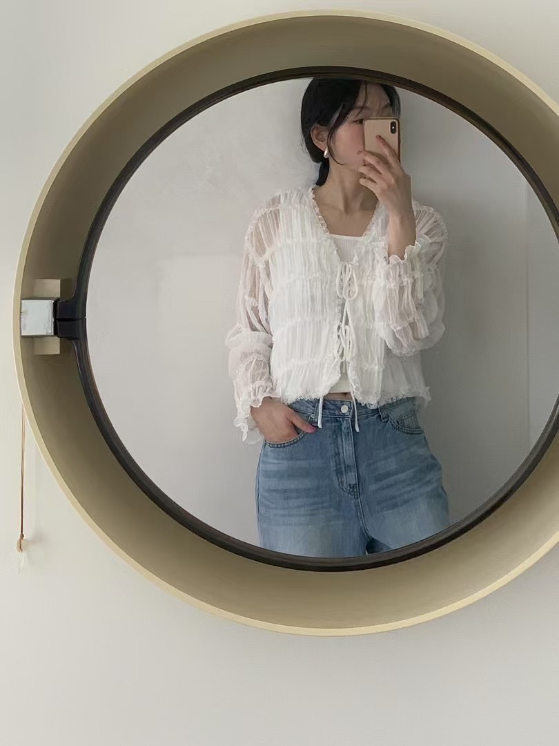 SENDTWO韓國㊣直郵東大門代購女裝新款25春夏人氣襯衫蕾絲衫SENDTWO襯衫/蕾絲衫