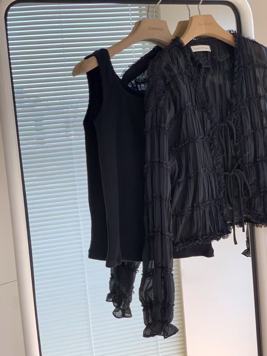 SENDTWO韓國㊣直郵東大門代購女裝新款25春夏人氣襯衫蕾絲衫SENDTWO襯衫/蕾絲衫