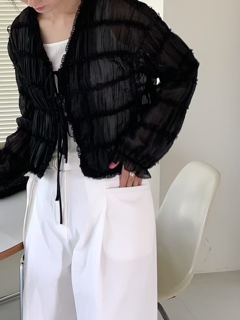 SENDTWO韓國㊣直郵東大門代購女裝新款25春夏人氣襯衫蕾絲衫SENDTWO襯衫/蕾絲衫
