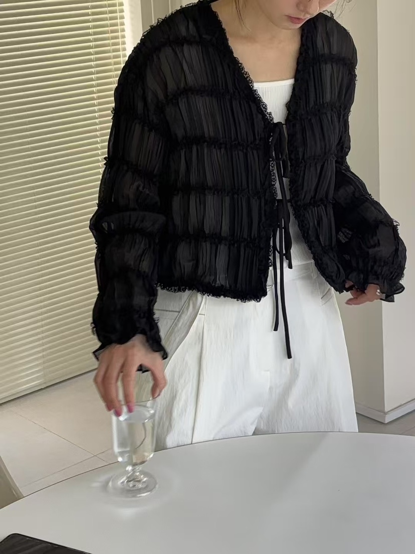 SENDTWO韓國㊣直郵東大門代購女裝新款25春夏人氣襯衫蕾絲衫SENDTWO襯衫/蕾絲衫
