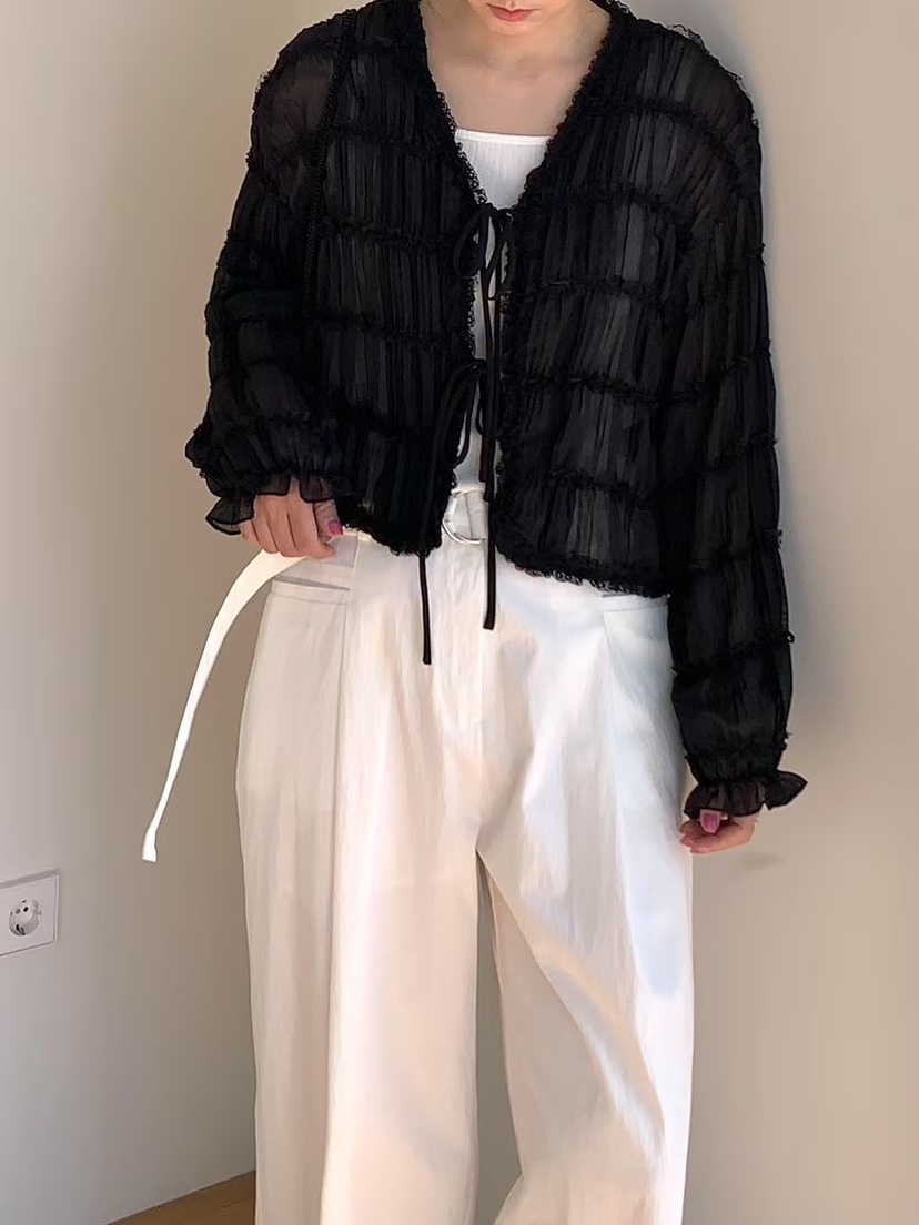 SENDTWO韓國㊣直郵東大門代購女裝新款25春夏人氣襯衫蕾絲衫SENDTWO襯衫/蕾絲衫