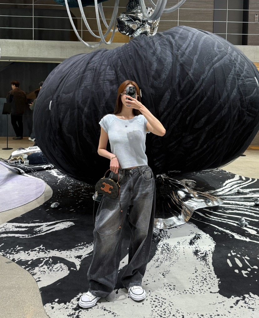 ON:UP韓國㊣直郵東大門代購女裝新品熱賣休閑牛仔褲寬松牛仔ON:UP牛仔褲