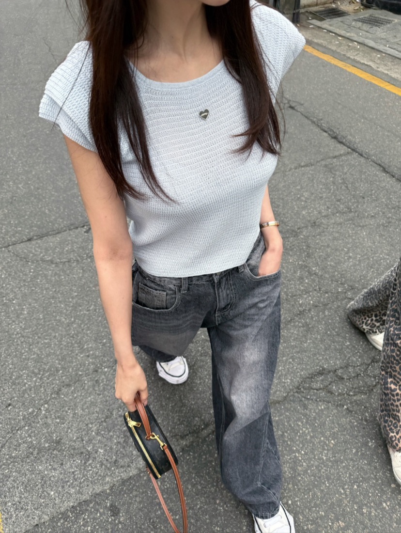 ON:UP韓國㊣直郵東大門代購女裝新品熱賣休閑牛仔褲寬松牛仔ON:UP牛仔褲