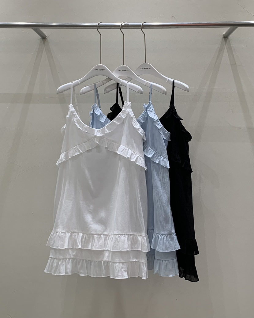 LOVE MOMENT直郵韓國代購㊣女裝新品推薦休閑連衣裙荷葉邊LOVE MOMENT連衣裙