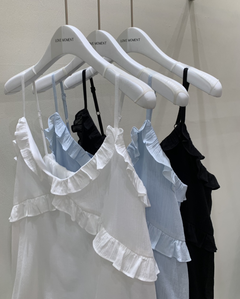 LOVE MOMENT直郵韓國代購㊣女裝新品推薦休閑連衣裙荷葉邊LOVE MOMENT連衣裙