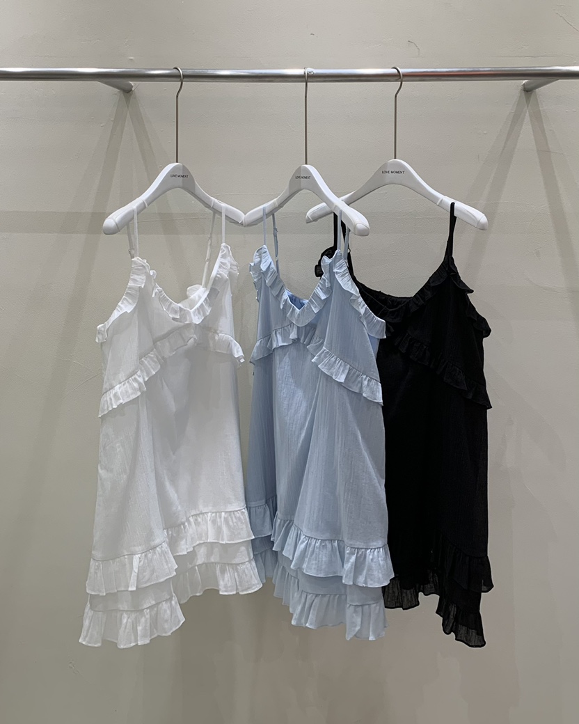 LOVE MOMENT直郵韓國代購㊣女裝新品推薦休閑連衣裙荷葉邊LOVE MOMENT連衣裙