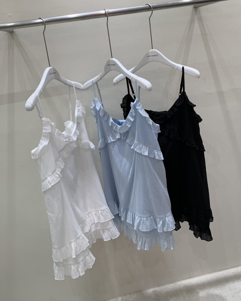 LOVE MOMENT直郵韓國代購㊣女裝新品推薦休閑連衣裙荷葉邊LOVE MOMENT連衣裙