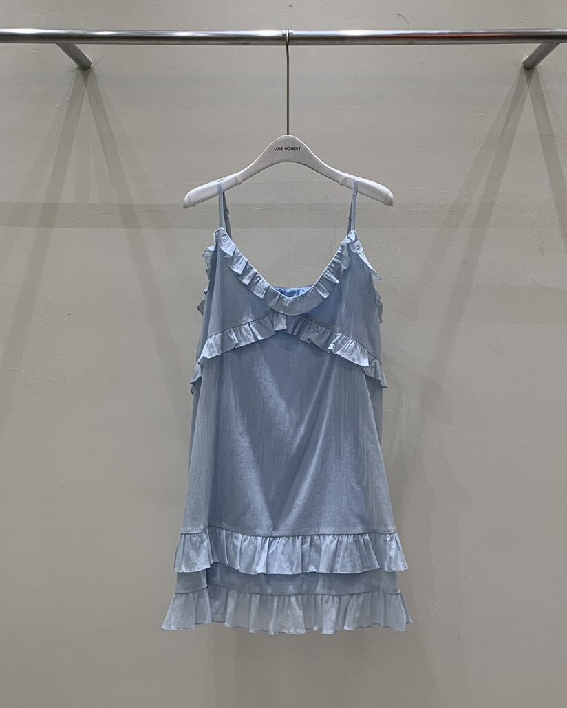 LOVE MOMENT直郵韓國代購㊣女裝新品推薦休閑連衣裙荷葉邊LOVE MOMENT連衣裙圖色2