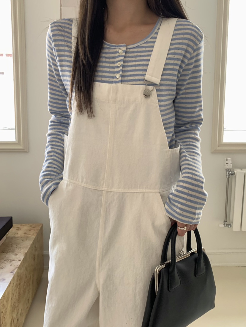 PEBBLE韓國直郵㊣女裝新品25春夏推薦熱賣休閑人氣背帶褲棉質PEBBLE/LAYER背帶褲