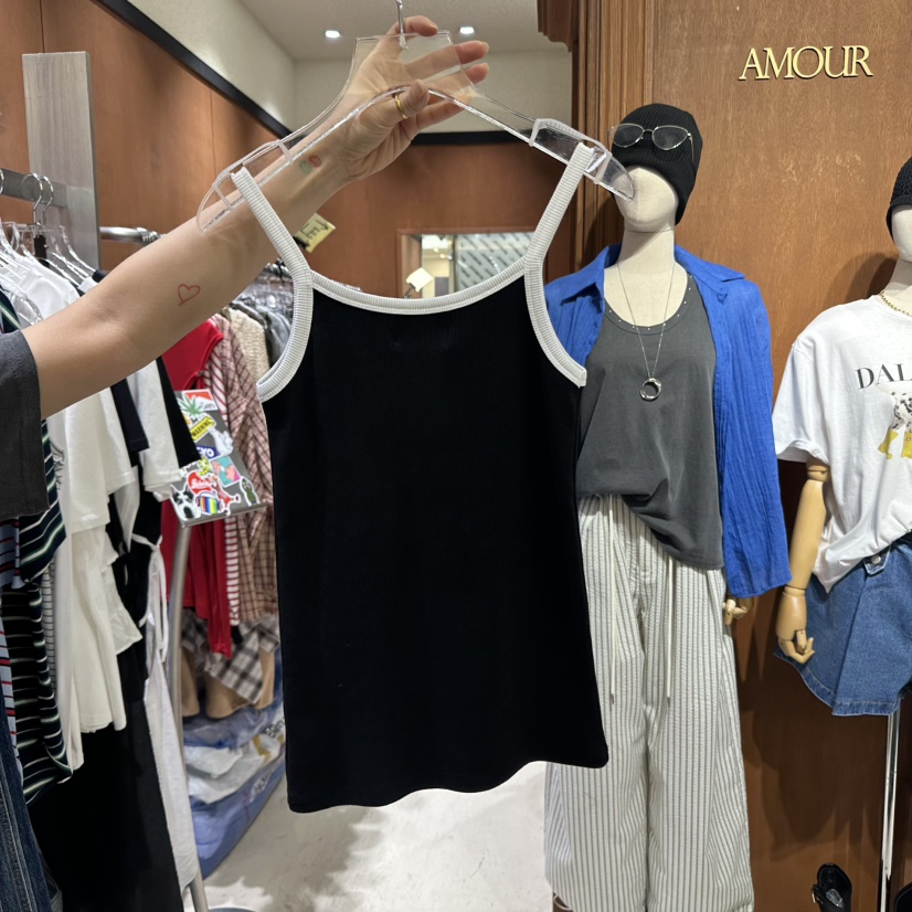 AMOUR韓國㊣直郵東大門代購女裝新品人氣休閑時尚熱賣吊帶背心AMOUR吊帶/背心